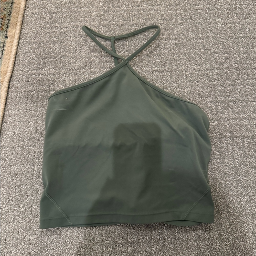 Lululemon Athletica Green Crop Backless Tank Top
